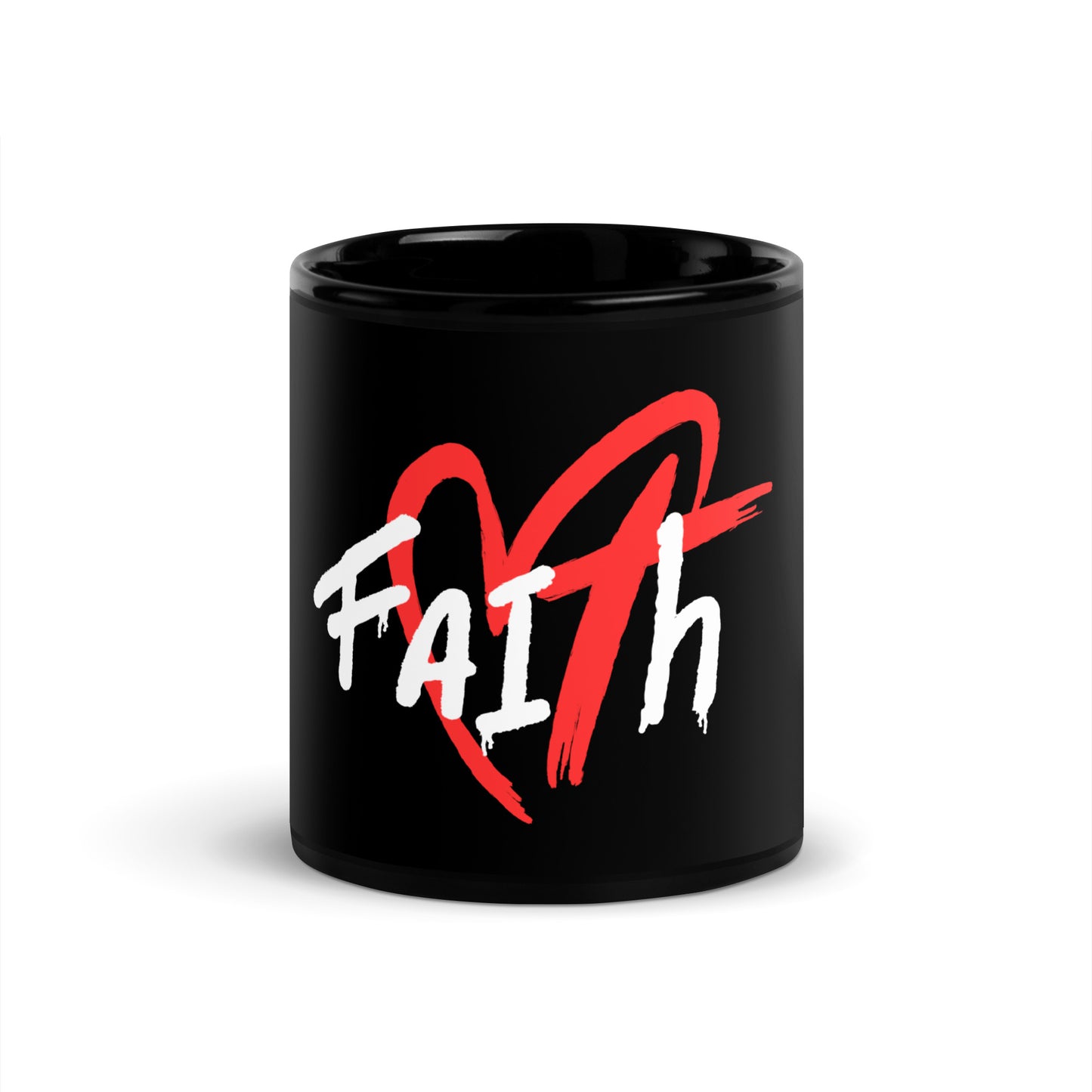 FAITH Black Glossy Mug