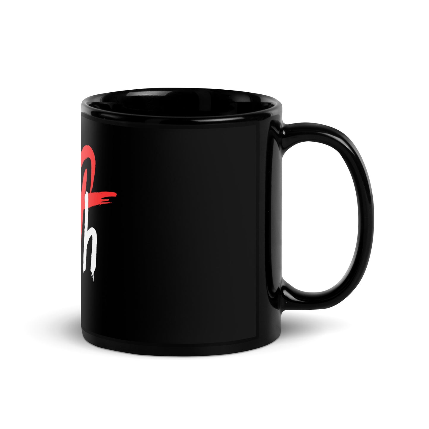 FAITH Black Glossy Mug