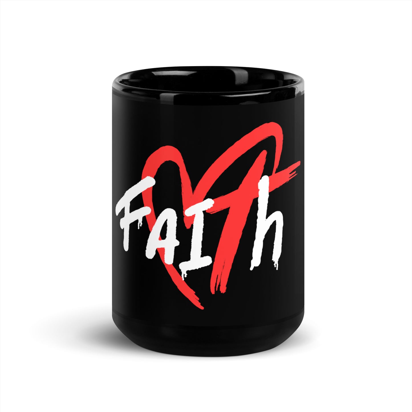 FAITH Black Glossy Mug