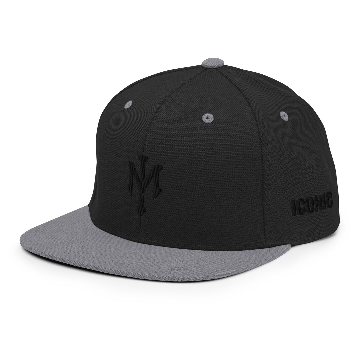 Classic "IM" Logo Snapback Hat (Black Stitching)