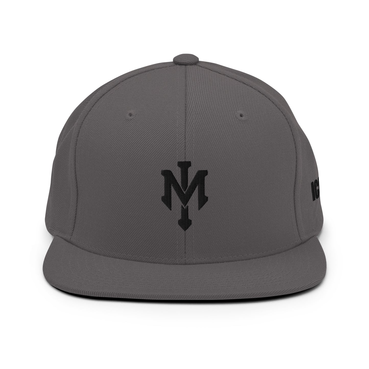 Classic "IM" Logo Snapback Hat (Black Stitching)