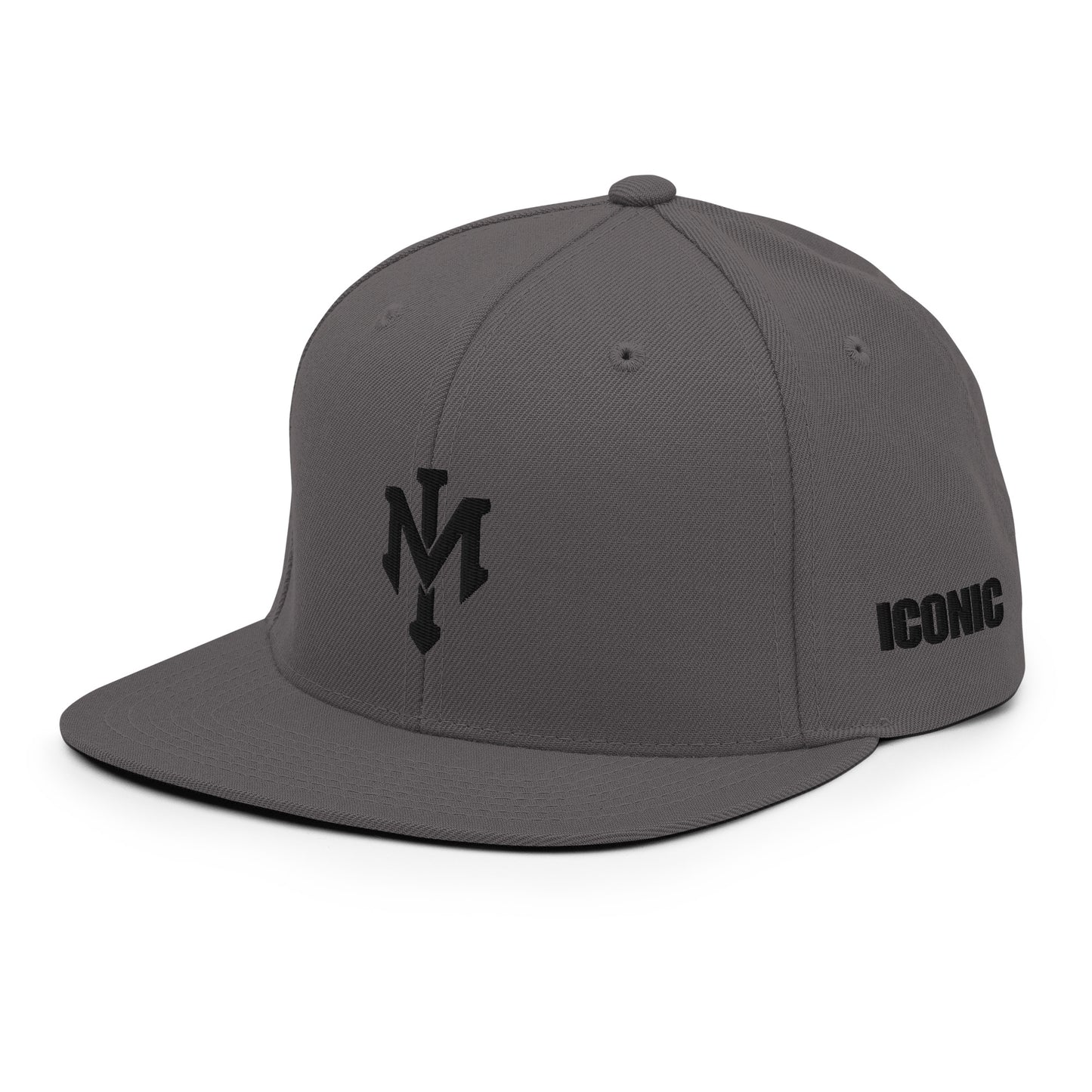 Classic "IM" Logo Snapback Hat (Black Stitching)