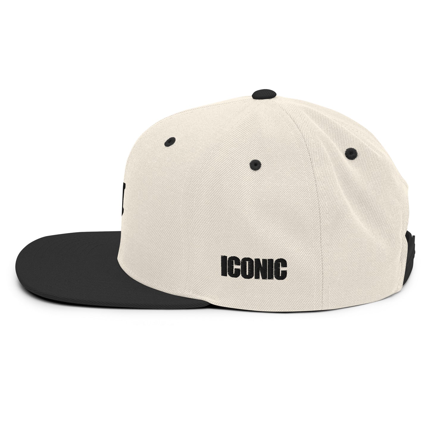 Classic "IM" Logo Snapback Hat (Black Stitching)