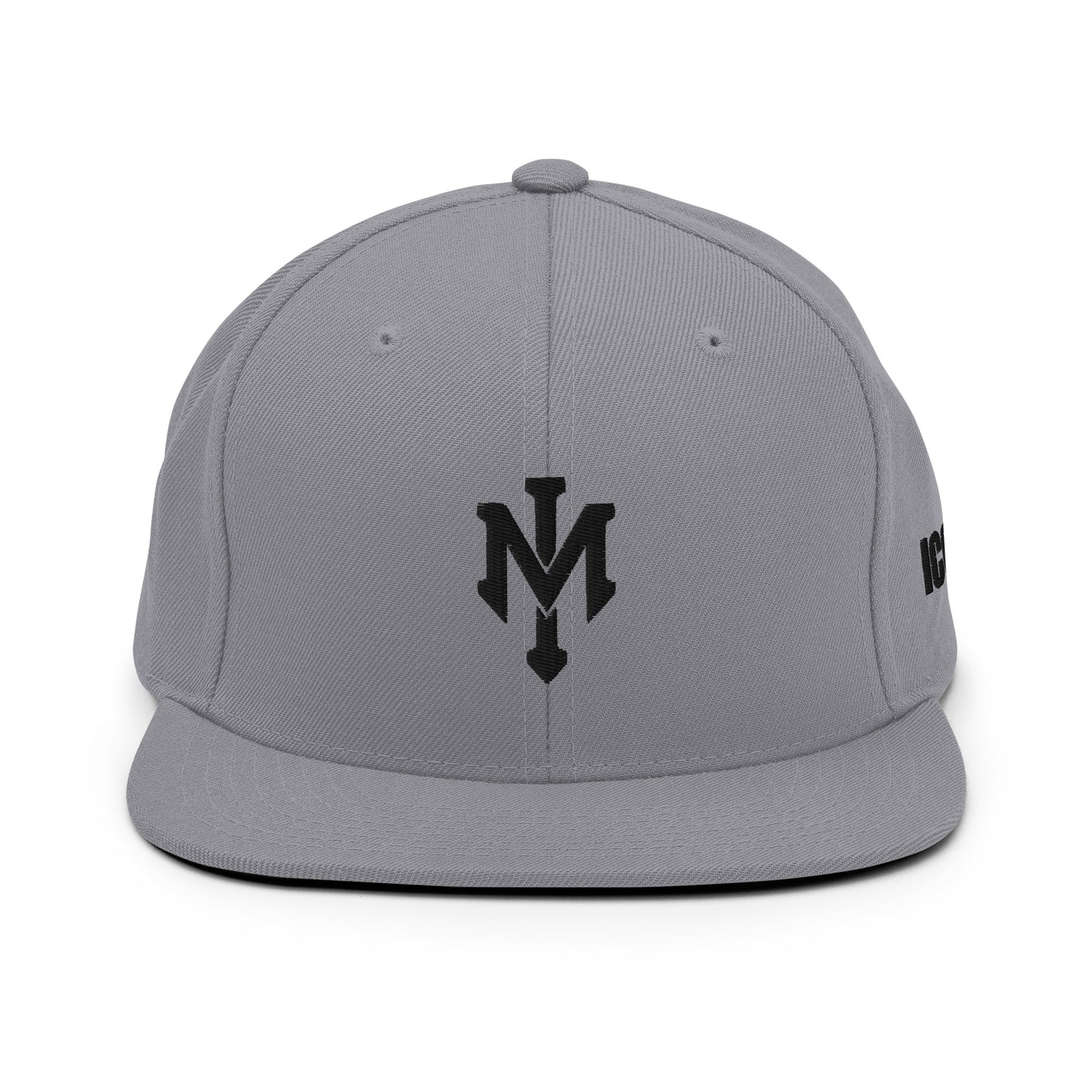 Classic "IM" Logo Snapback Hat (Black Stitching)