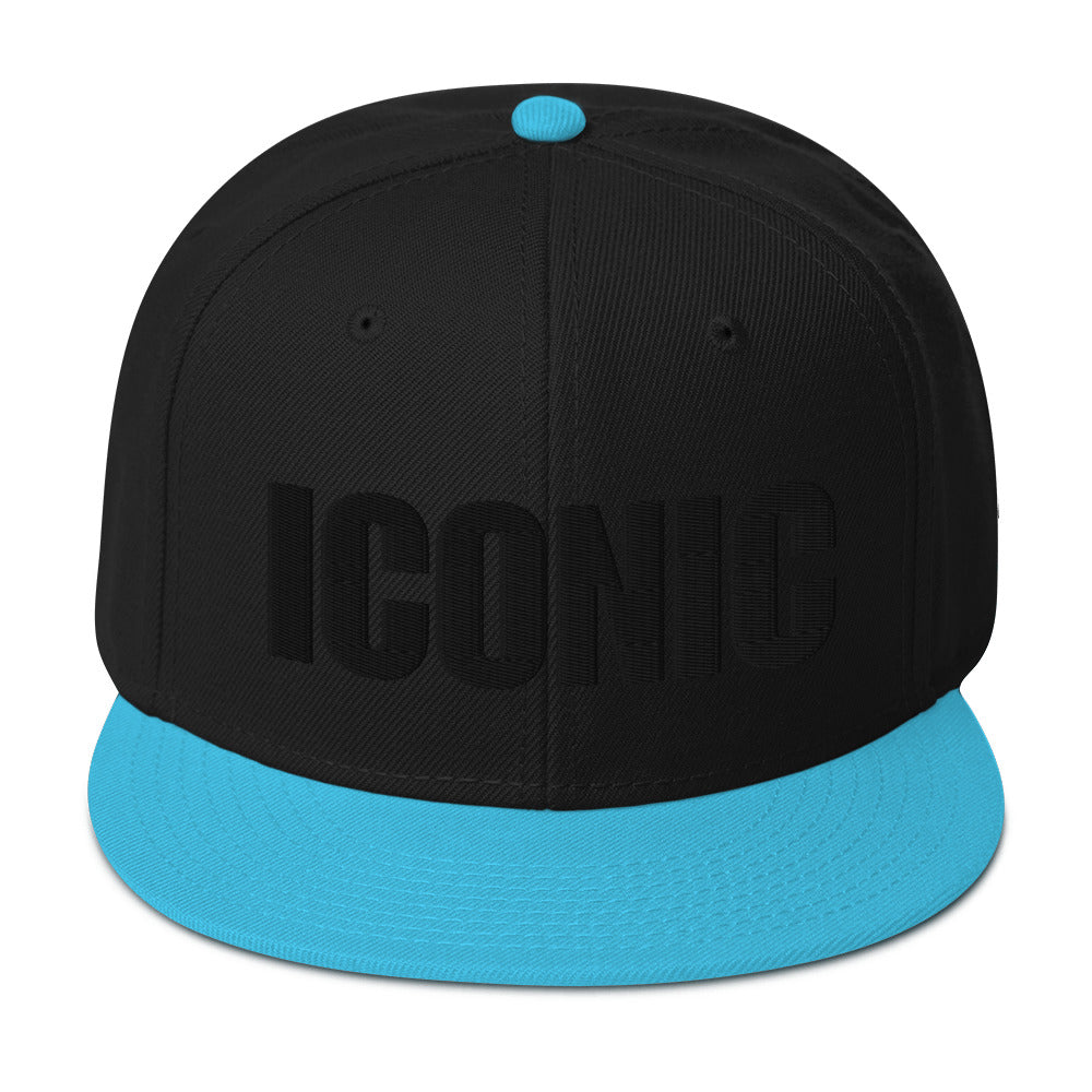 ICONIC Snapback Hats w/Black Lettering