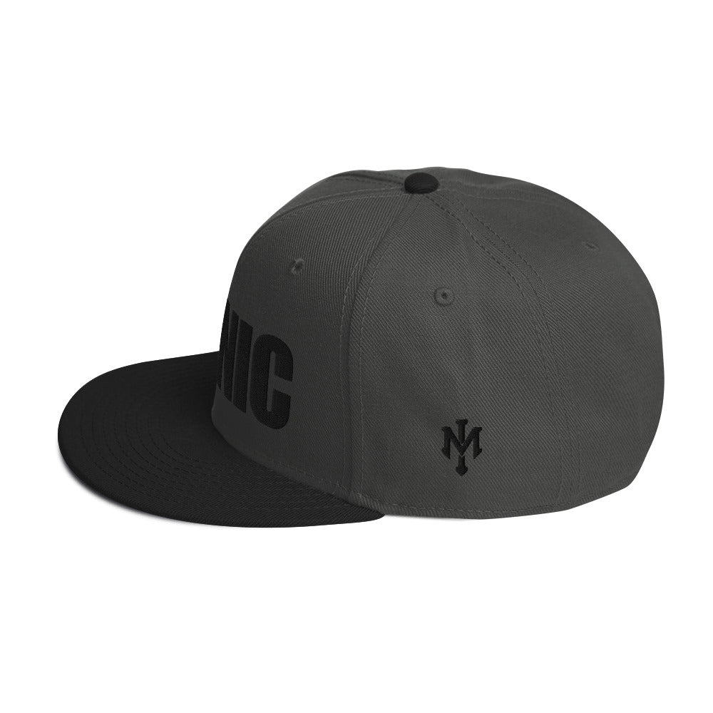 ICONIC Snapback Hats w/Black Lettering