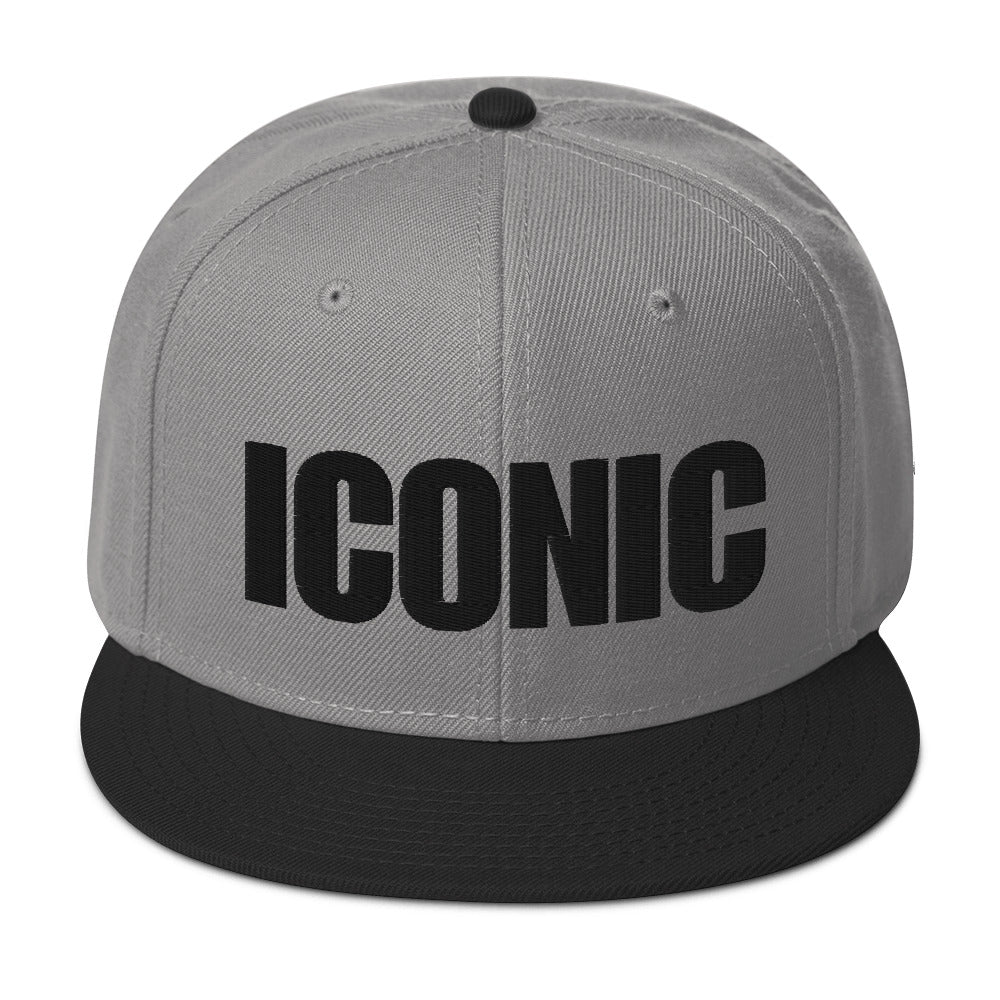 ICONIC Snapback Hats w/Black Lettering