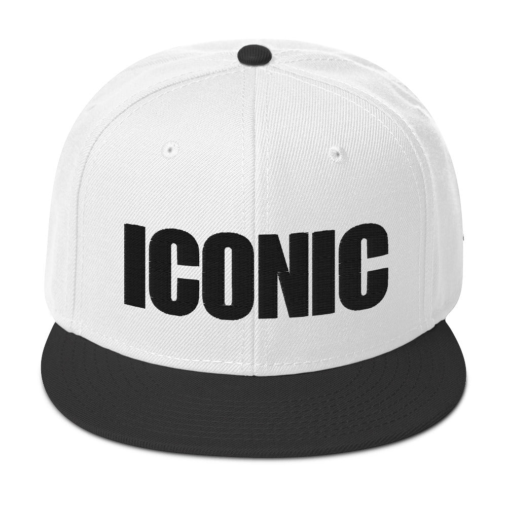 ICONIC Snapback Hats w/Black Lettering