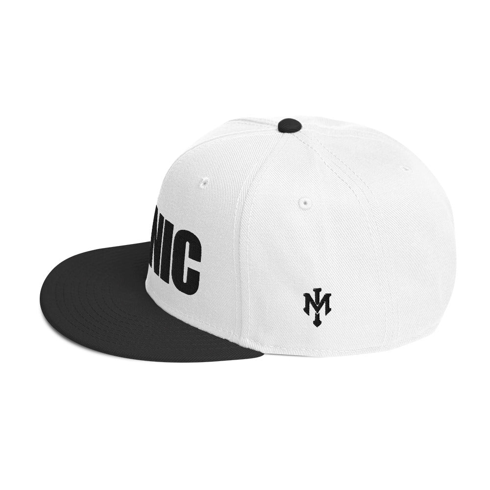 ICONIC Snapback Hats w/Black Lettering