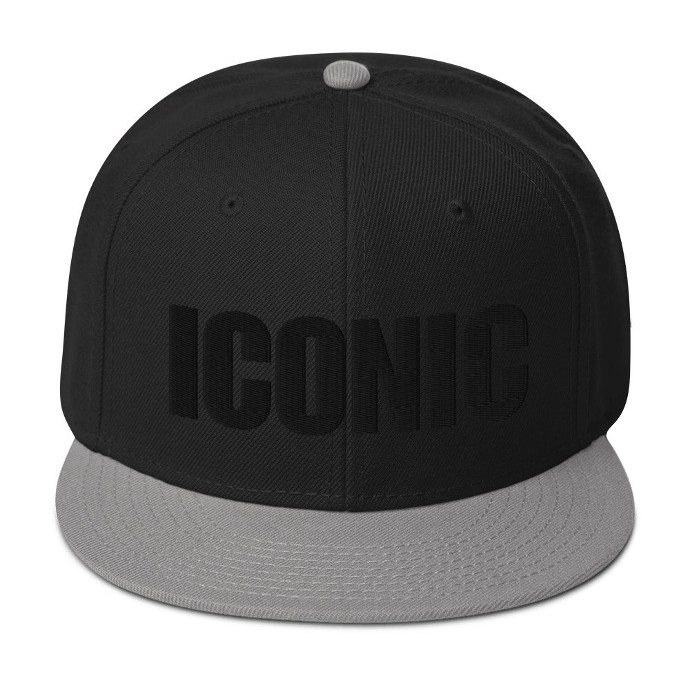 ICONIC Snapback Hats w/Black Lettering