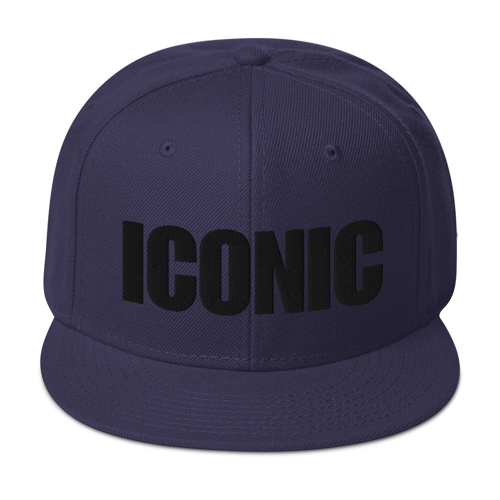 ICONIC Snapback Hats w/Black Lettering