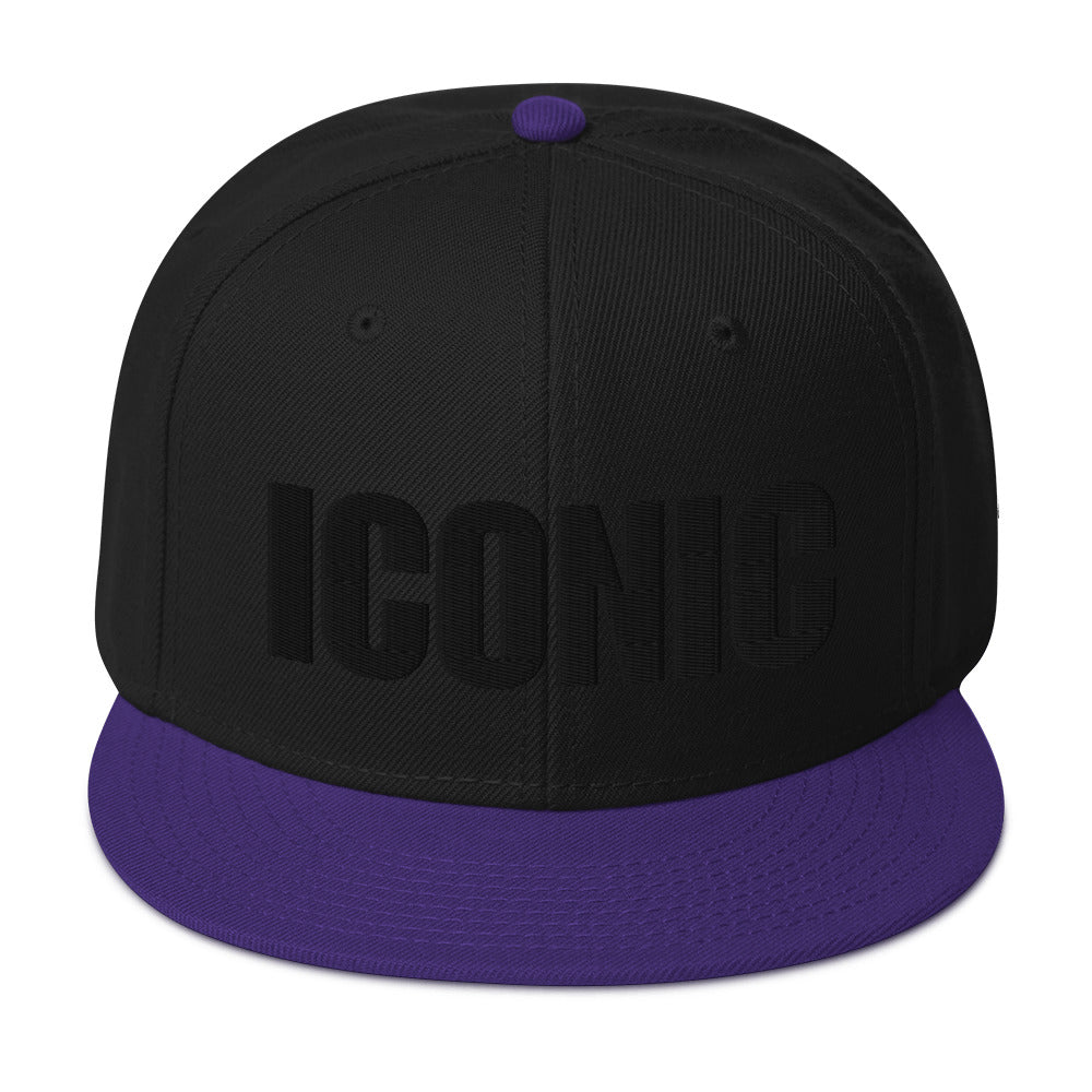 ICONIC Snapback Hats w/Black Lettering