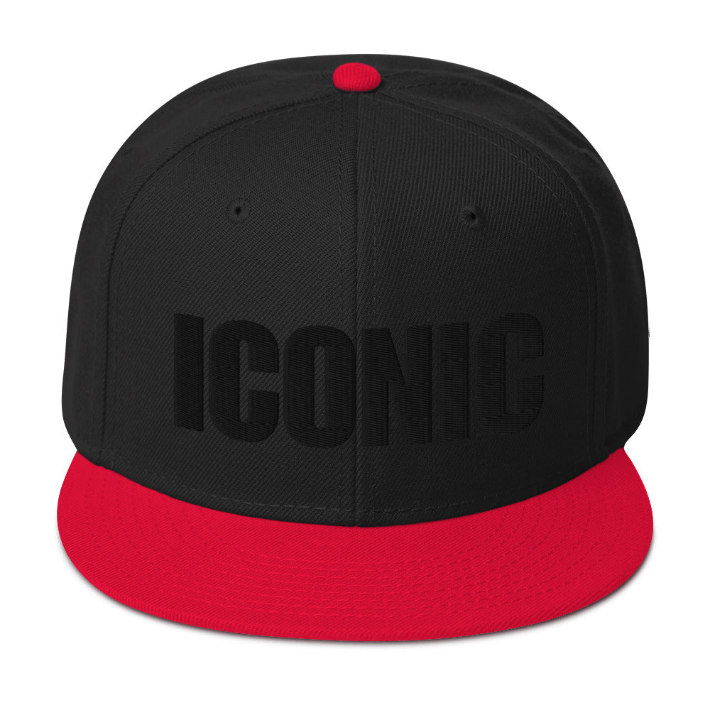 ICONIC Snapback Hats w/Black Lettering