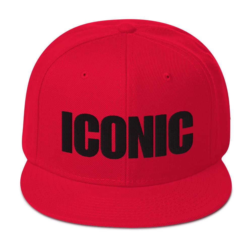 ICONIC Snapback Hats w/Black Lettering