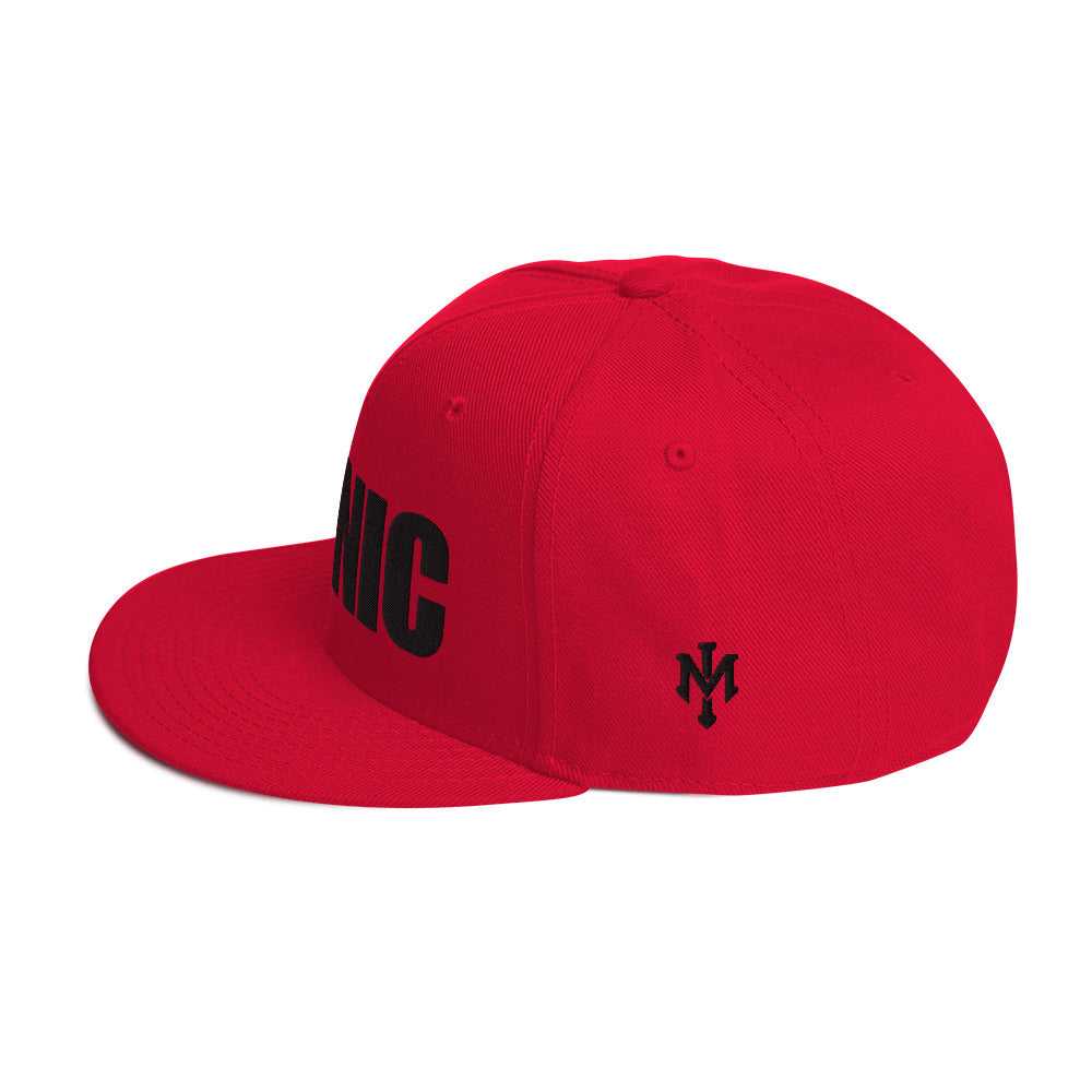 ICONIC Snapback Hats w/Black Lettering