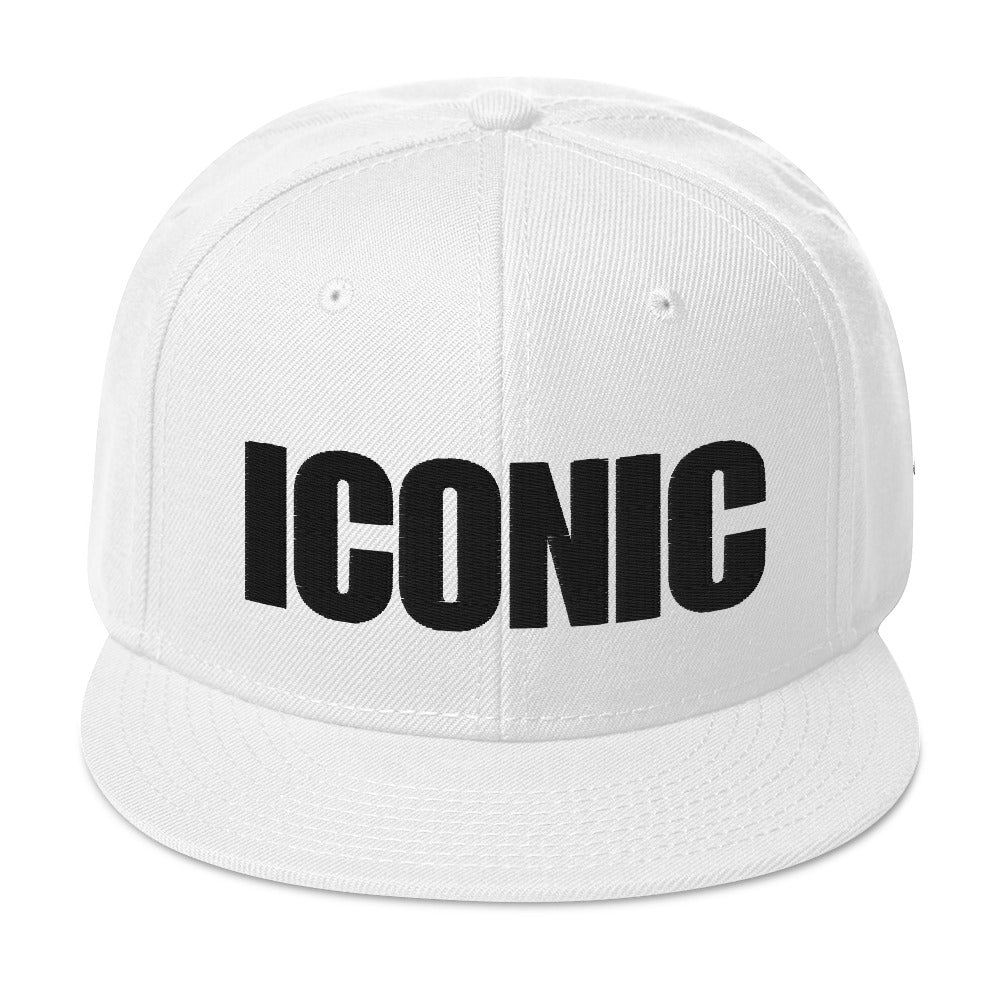 ICONIC Snapback Hats w/Black Lettering