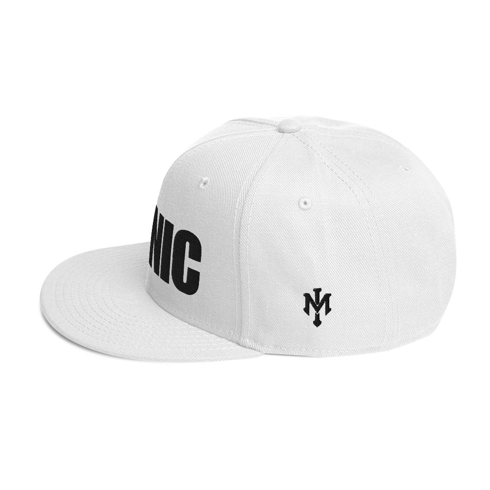 ICONIC Snapback Hats w/Black Lettering