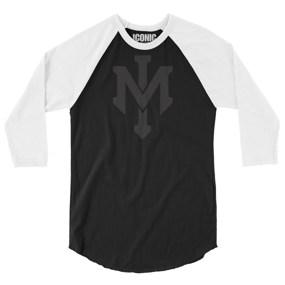 3/4 sleeve Classic "IM" Logo Baseball Tee (Black Logo) [Unisex]