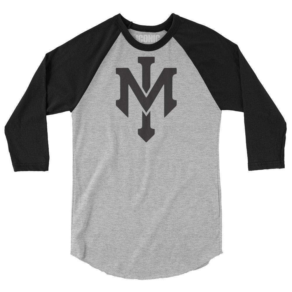 3/4 sleeve Classic "IM" Logo Baseball Tee (Black Logo) [Unisex]