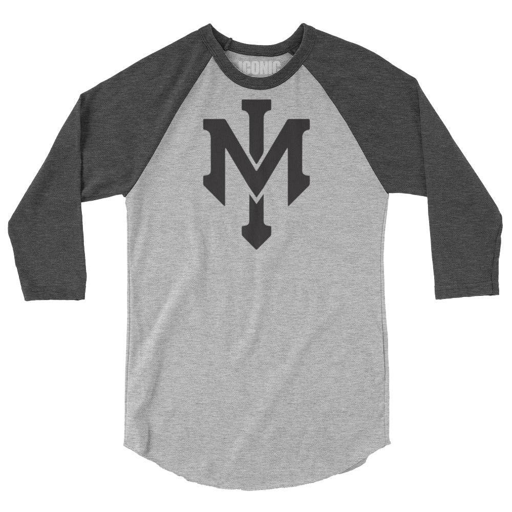 3/4 sleeve Classic "IM" Logo Baseball Tee (Black Logo) [Unisex]