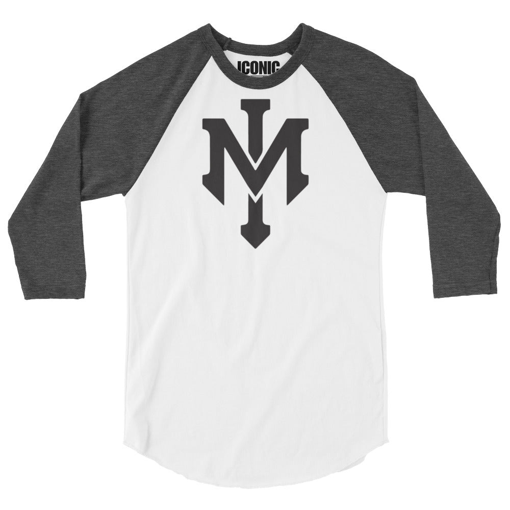 3/4 sleeve Classic "IM" Logo Baseball Tee (Black Logo) [Unisex]