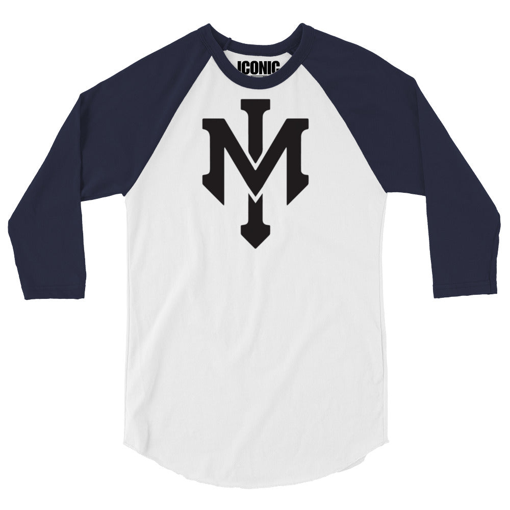 3/4 sleeve Classic "IM" Logo Baseball Tee (Black Logo) [Unisex]