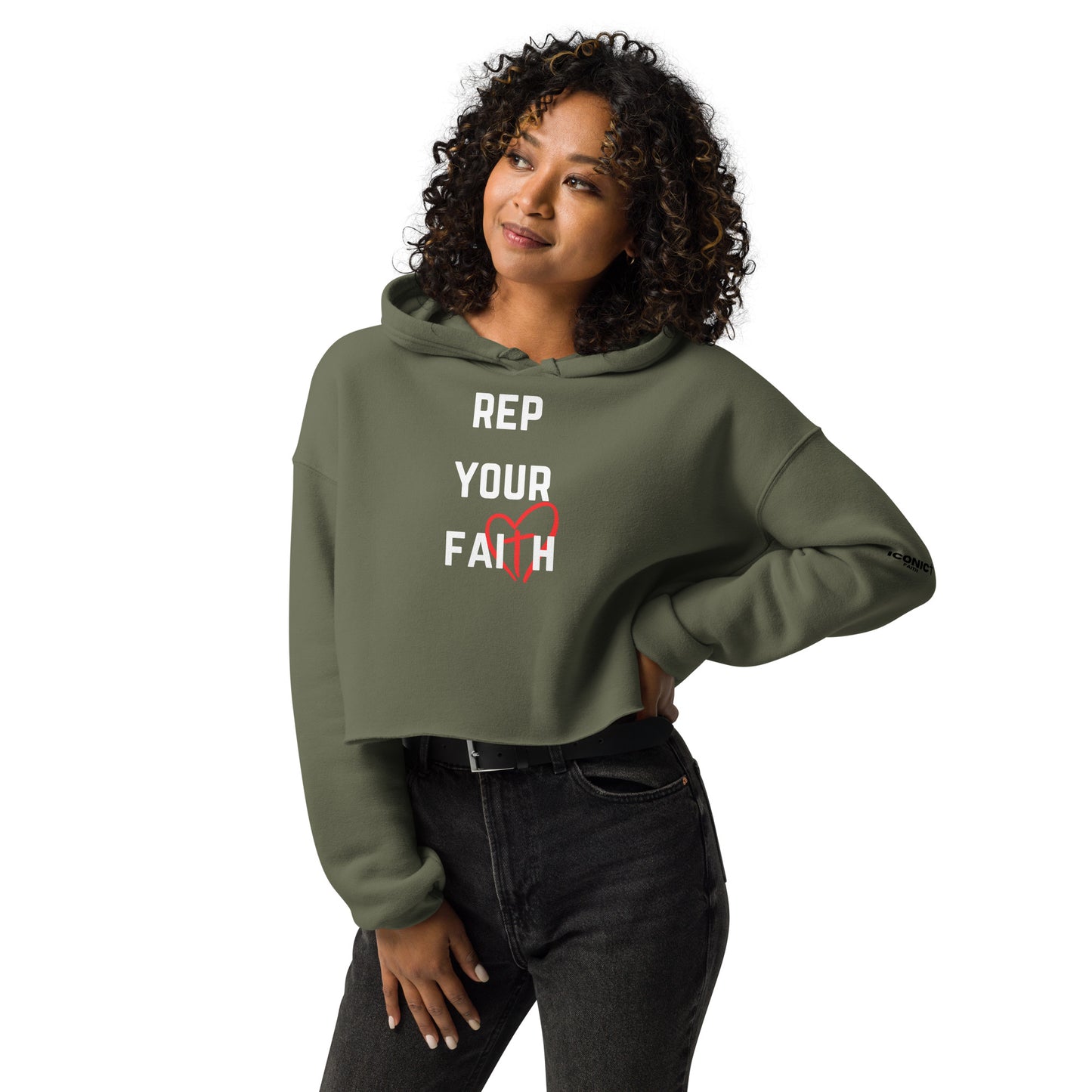 Rep Your Faith Crop Hoodie