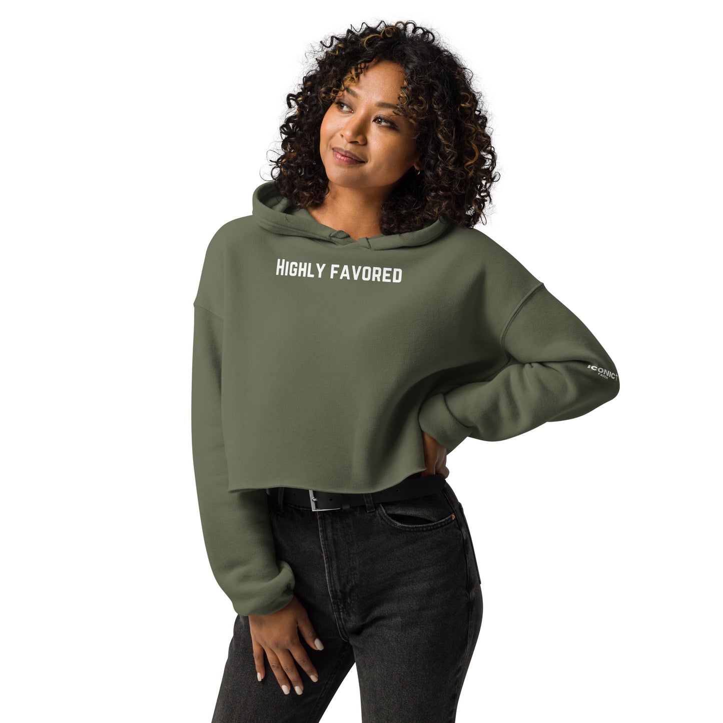 Highly Favored Crop Hoodie