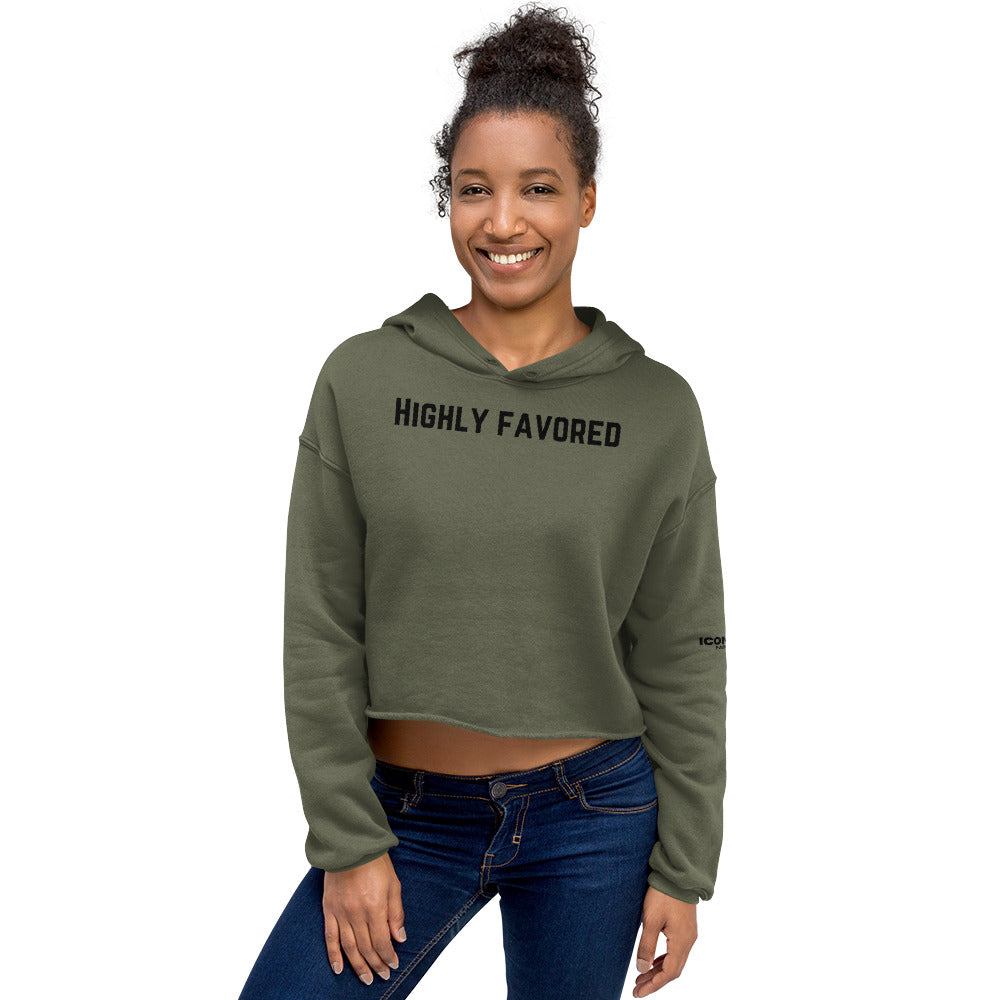 Highly Favored Crop Hoodie