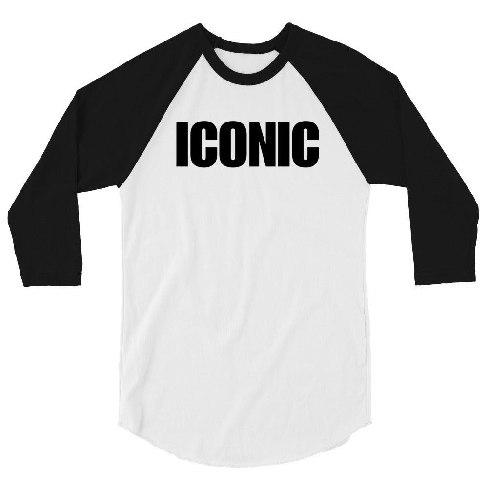 3/4 Sleeve ICONIC Baseball Tee (Black Logo) [Unisex]