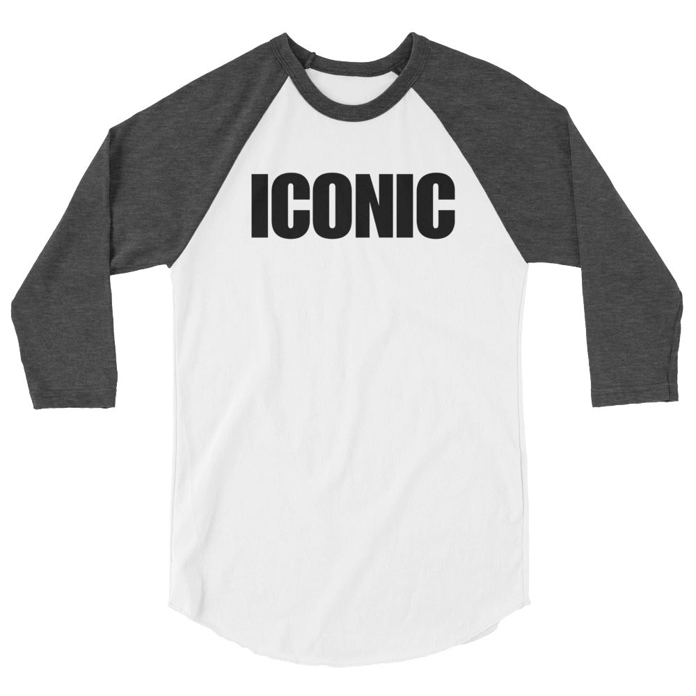 3/4 Sleeve ICONIC Baseball Tee (Black Logo) [Unisex]