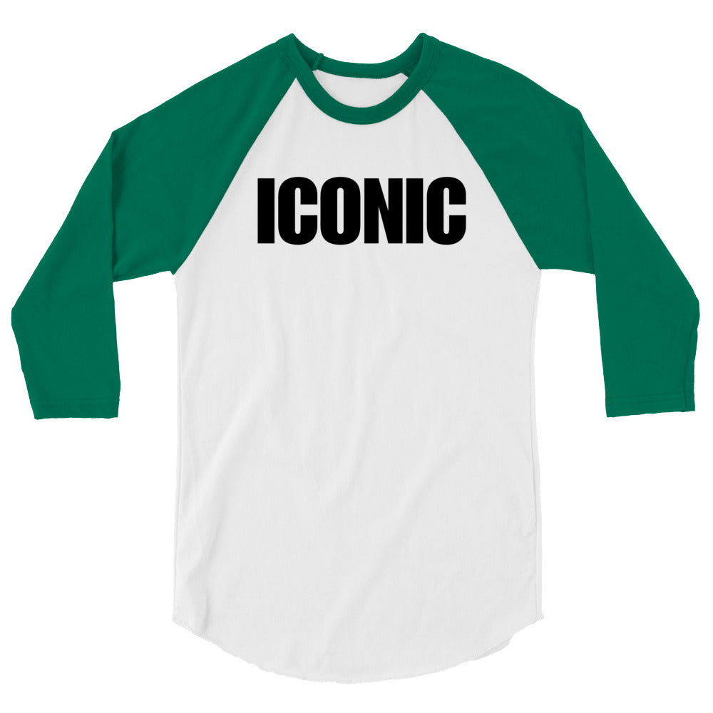 3/4 Sleeve ICONIC Baseball Tee (Black Logo) [Unisex]